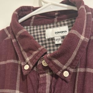 Sonoma Men’s XL Burgundy Red Button Down Dress Shirt